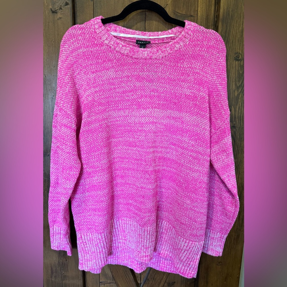Torrid Vibrant Pink Crew Neck Long Sleeve Sweater